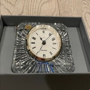 Elegant Crystal  Clock with Gold Accents